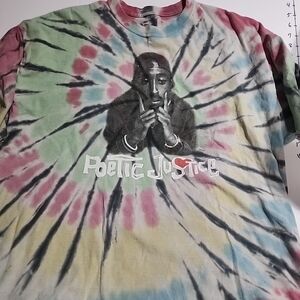 Tupac Shakur Poetic Justice Tie Dye Graphic Print Philco T-Shirt Size 3XL